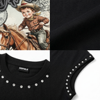 Sopula Cowboy Western Graphic Rhinestone Tank Top