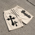 Sopula Cross Religion Graphic Mesh Athletic Shorts