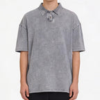 Retro Pure Cotton Casual Collared Short-sleeved Polo Shirt