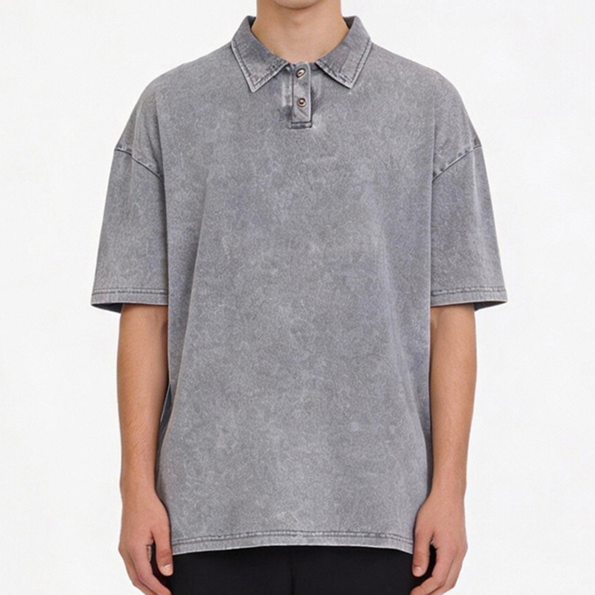 Retro Pure Cotton Casual Collared Short-sleeved Polo Shirt