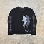 Harajuku Y2k Koi Fish Pattern Waffle Long-sleeved Tee