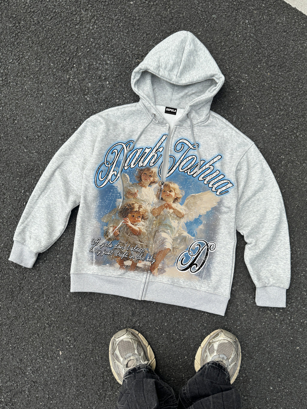 Dark Joshua Angel Graphic Zip-up Hoodie