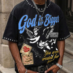 God Is Bigger Vintage Angel Graphic T-shirt
