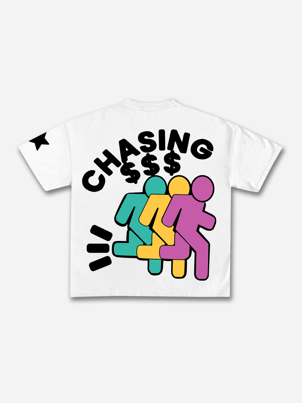 Vintage Chasing Money Graphic Short Sleeve T-shirt