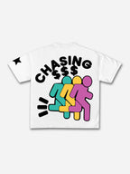 Vintage Chasing Money Graphic Short Sleeve T-shirt
