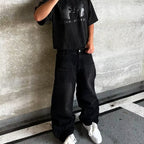 Men's Y2k Fashion Floral Embroidered Baggy Jeans