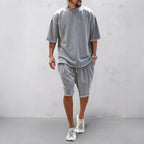 Casual Loose Fit Solid Sports Sets