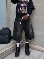 Vintage Washed High Street Distressed Denim Shorts