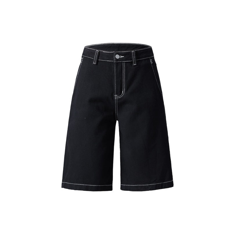 Men's Hip-hop Embroidered Loose Denim Shorts Jorts