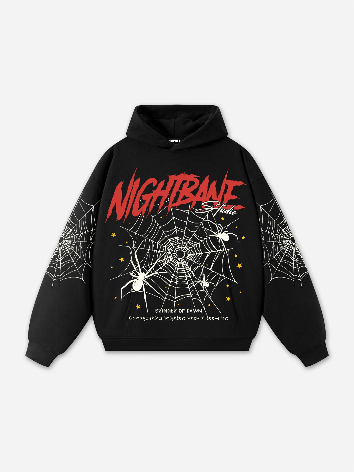The Dark Night Bane Spider Web Graphics Pocket Hoodie