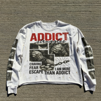 Streetwear Addict Struggle Graphic Long Sleeve T-shirt