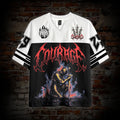 Dark Gothic Knights Fight With Courage Graphic Mesh Jersey T-shirt