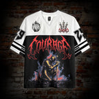 Dark Gothic Knights Fight With Courage Graphic Mesh Jersey T-shirt