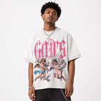 God's Child Retro Flowers Angel Graphic Rhinestone T-shirt