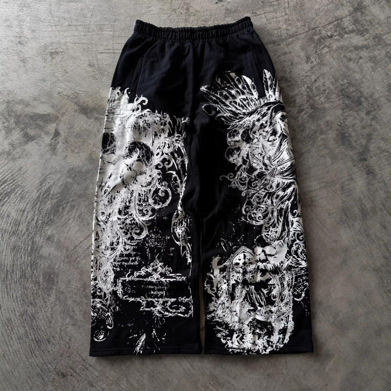 Y2k Retro Snake Print Loose Fit Wide-leg Pants