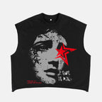 Jesus Is King Virgin Mary Print Vintage Graphic Short Tank Top