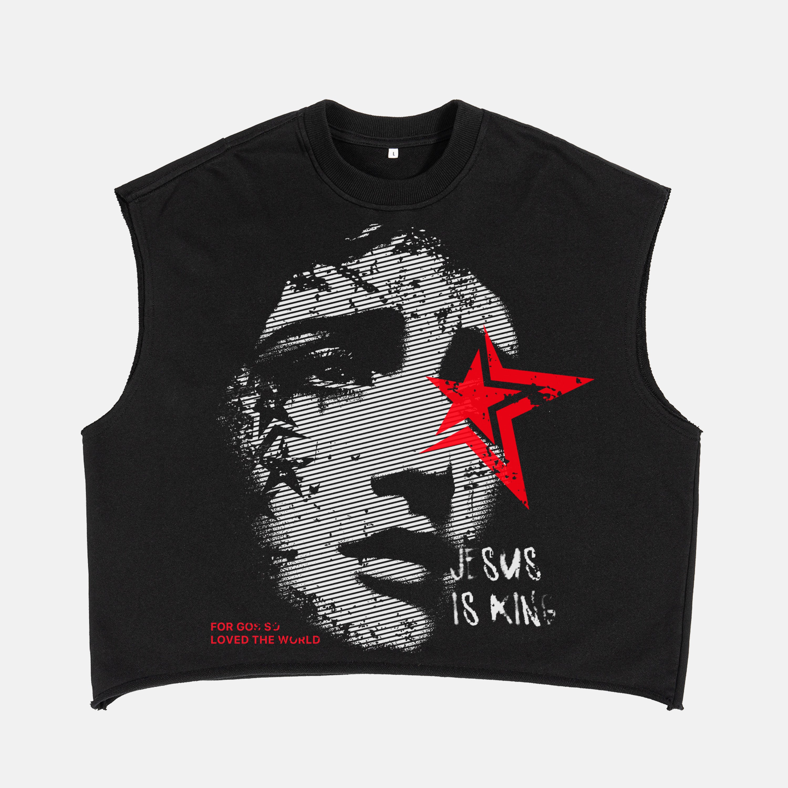 Jesus Is King Virgin Mary Print Vintage Graphic Short Tank Top