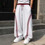 Hip Hop Y2k Drawstring Stripe Baggy Barrel Sweatpants