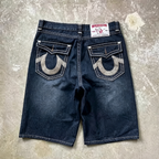 Men's Fashionable Hip-hop Embroidery Washed Denim Shorts Jorts