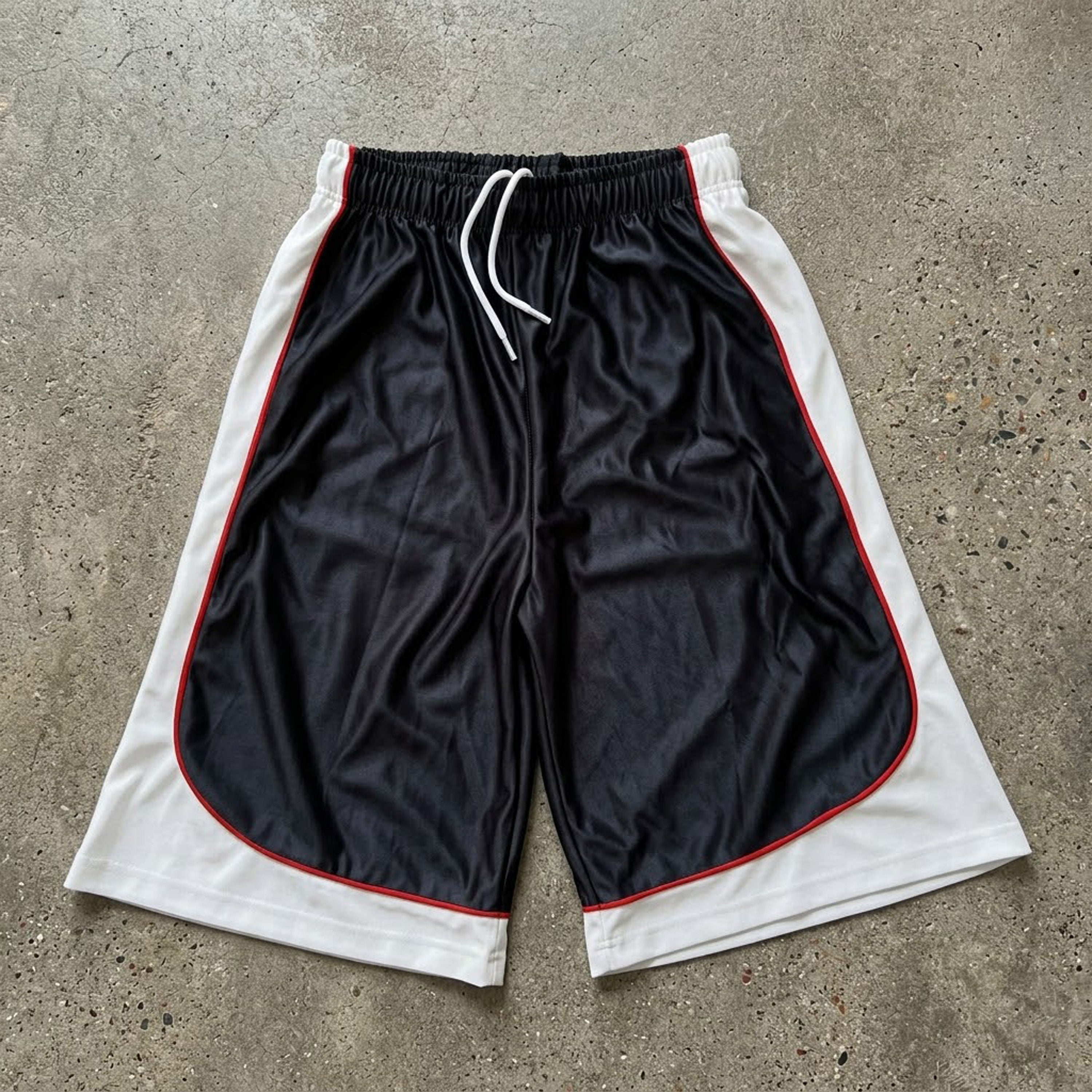 Color-blocked Drawstring Casual 1/2 Shorts