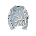 Thank God Y2k Saint Letter Print Waffle Knit Long-sleeve T-shirt