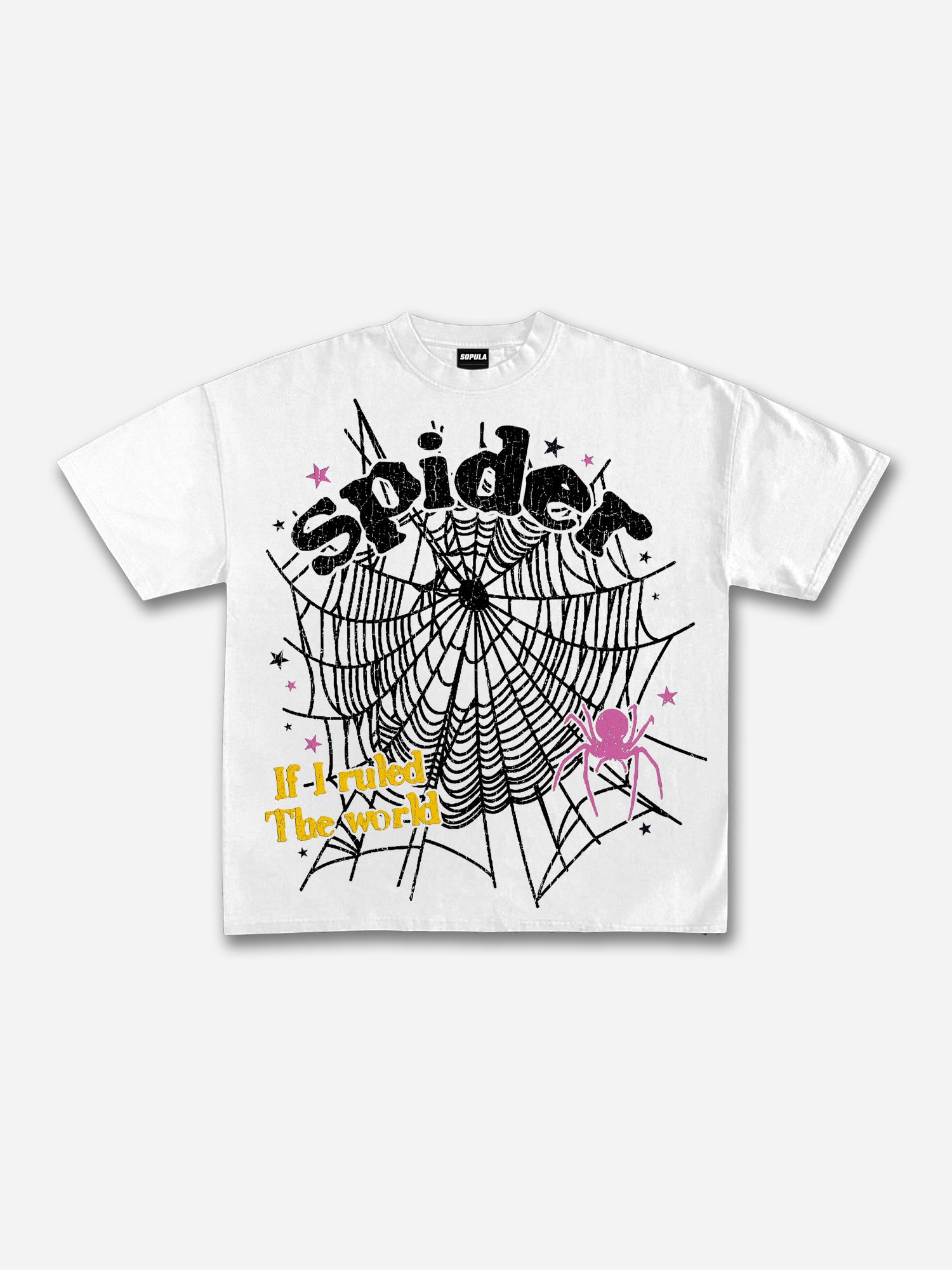 Spider Web If I Ruled The World Vintage Graphic Cotton T-shirt