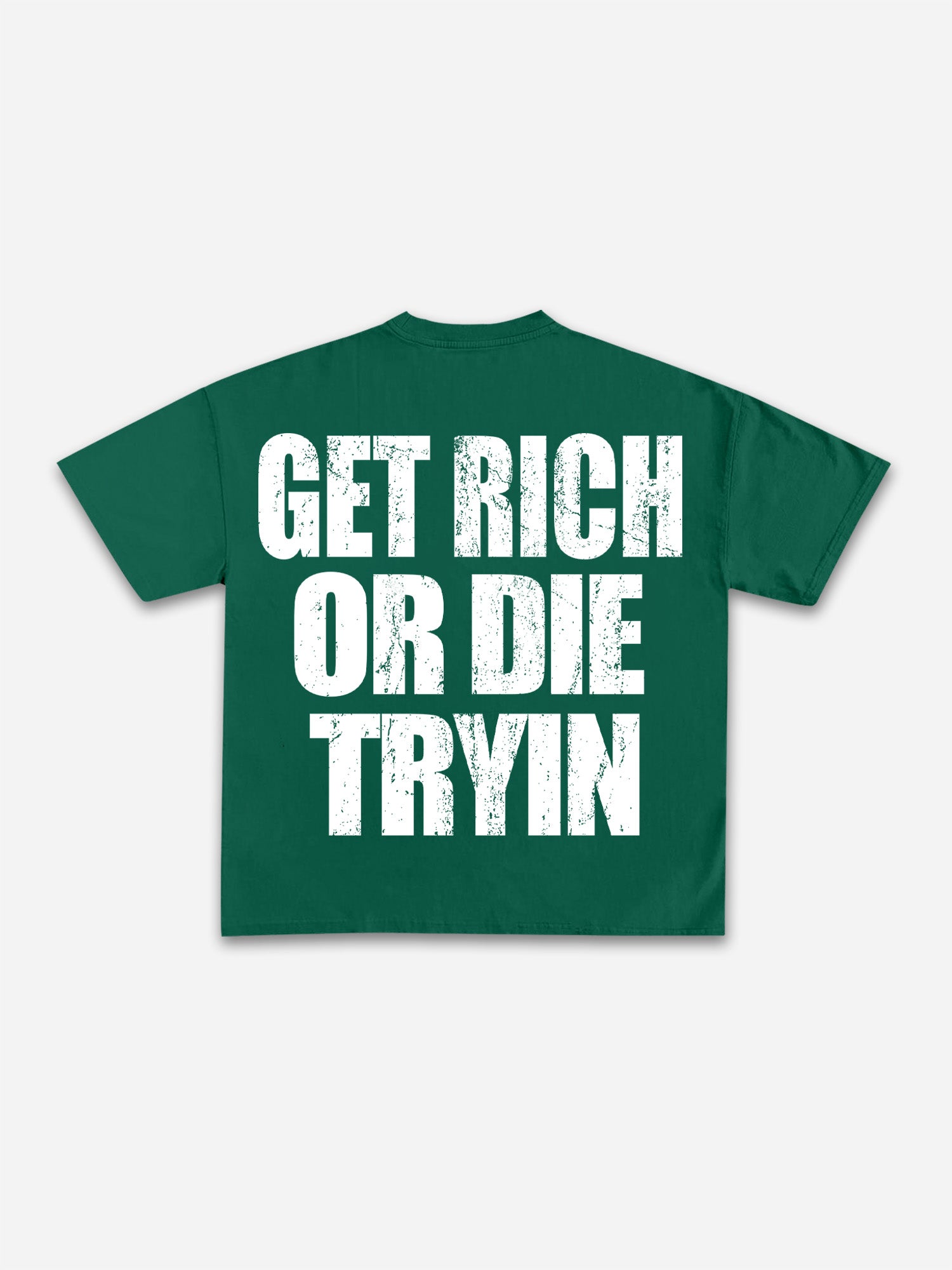 Vintage Get Rich Money Portrait Print Cotton T-shirt