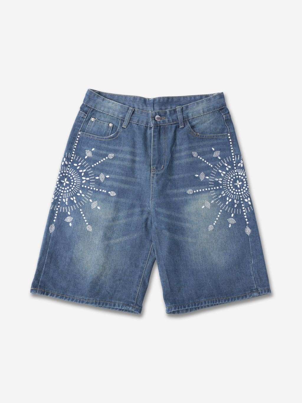 Men's Street Heavy Diamond Denim Shorts