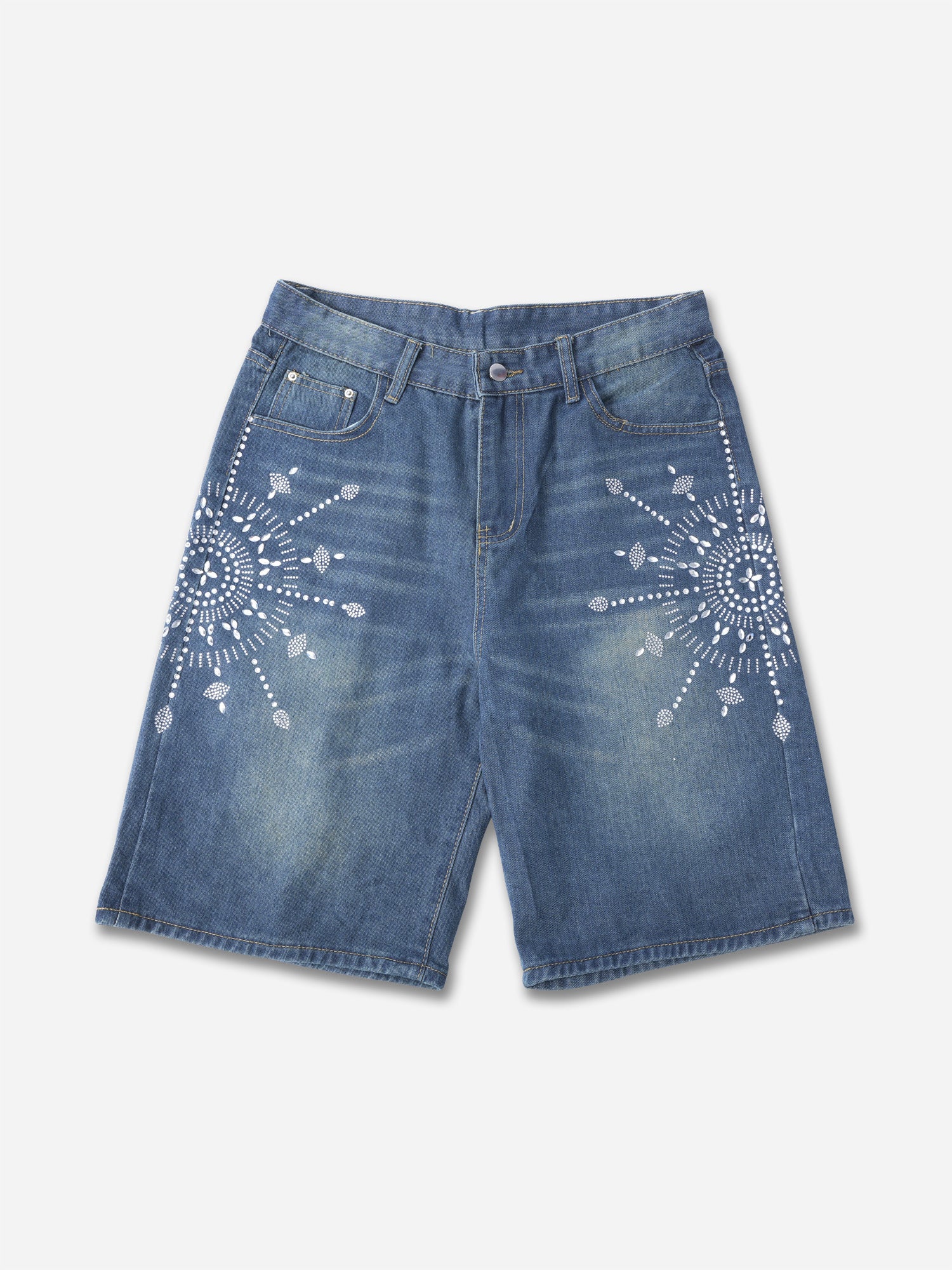 Men's Street Heavy Diamond Denim Shorts