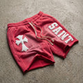 Saint Cross Foaming Process Graphic Washed Shorts
