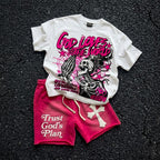 God Loves The World T-shirt And Trust God's Plan Shorts Sets