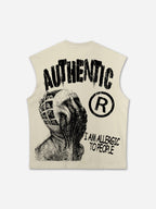 Vintage I Am Allergic To People Graphic Tank Top