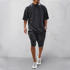 Casual Loose Fit Solid Sports Sets