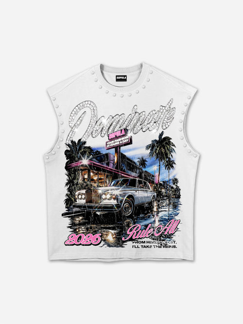 2026 I'm In Charge Vintage Street Graphic Rhinestone Tank Top
