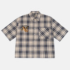 Faith Angel Holding A Skull Graphic Plaid Jacket Shirt