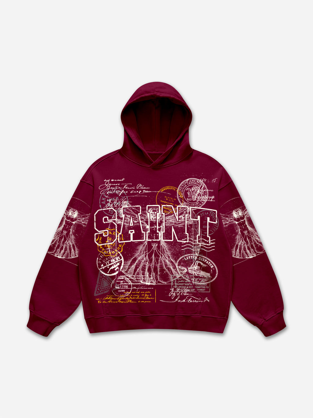 Saints Vitruvian Man Vintage Graphic Hoodie