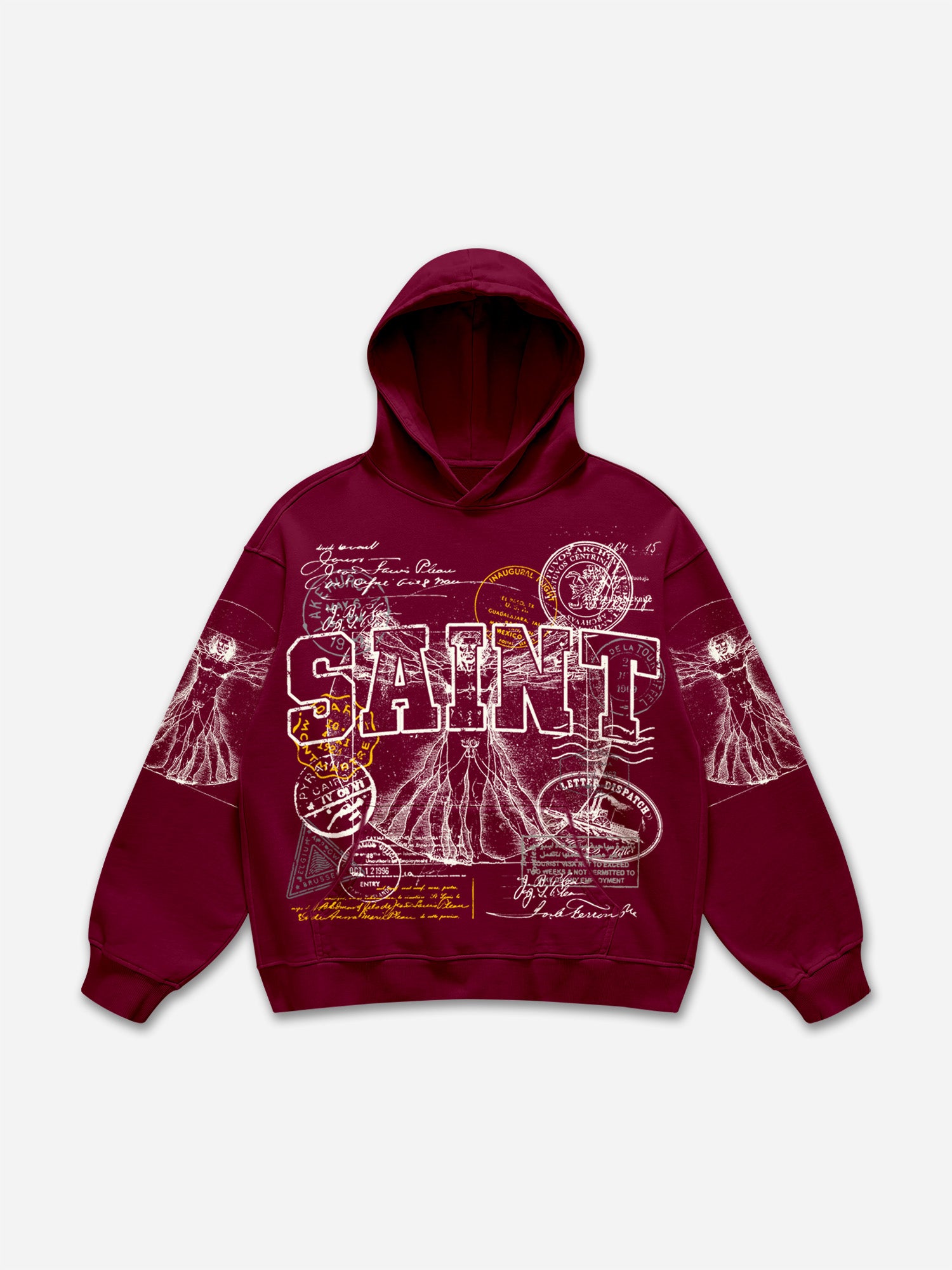 Saints Vitruvian Man Vintage Graphic Hoodie