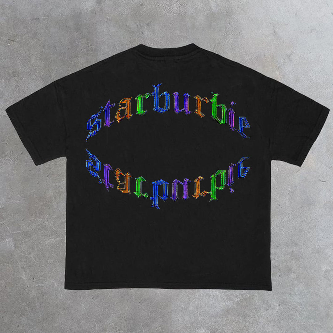 Personalized Loose Lip Print 100% Cotton Short Sleeve T-Shirt