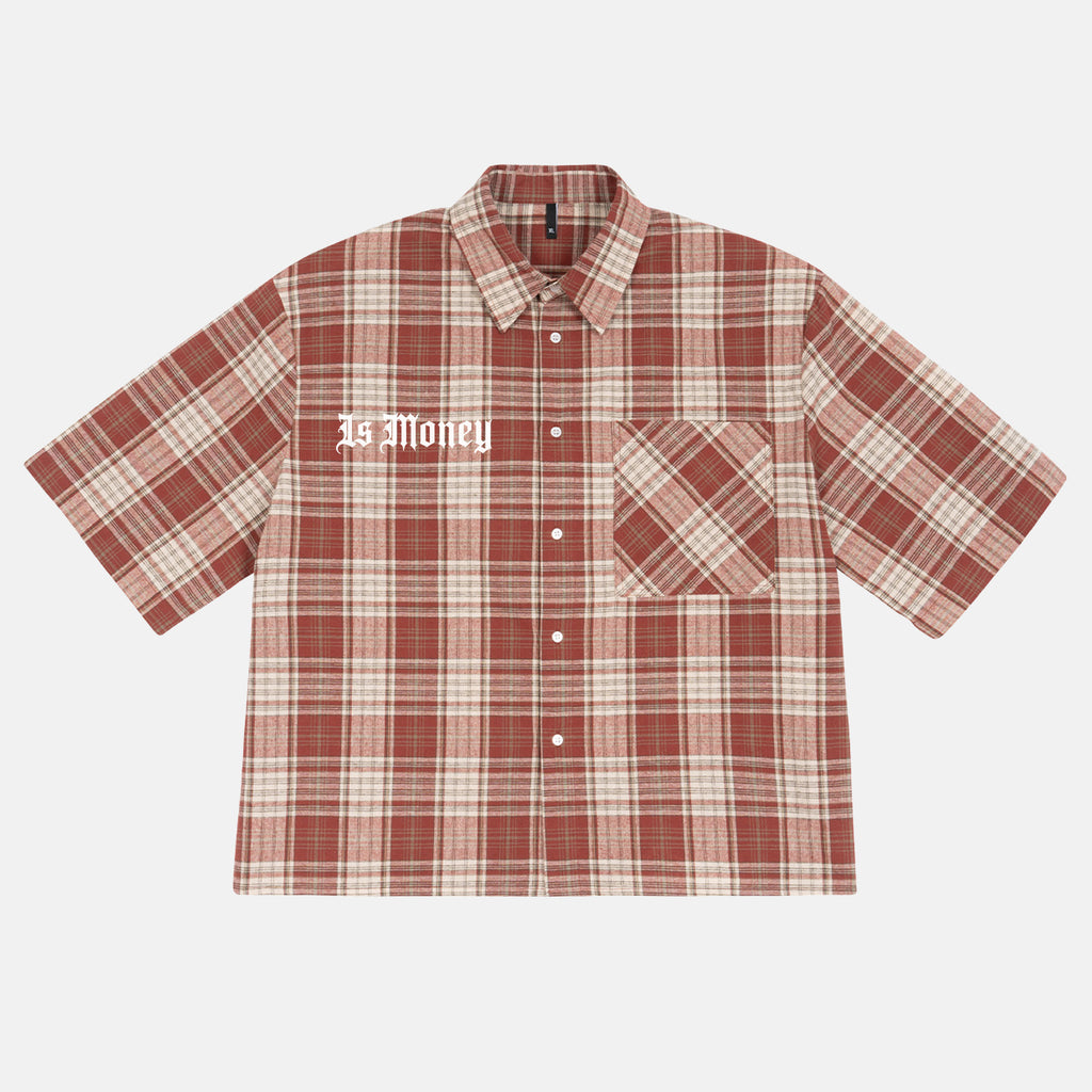 All We Need Is Money Graphic Plaid Jacket Shirt
