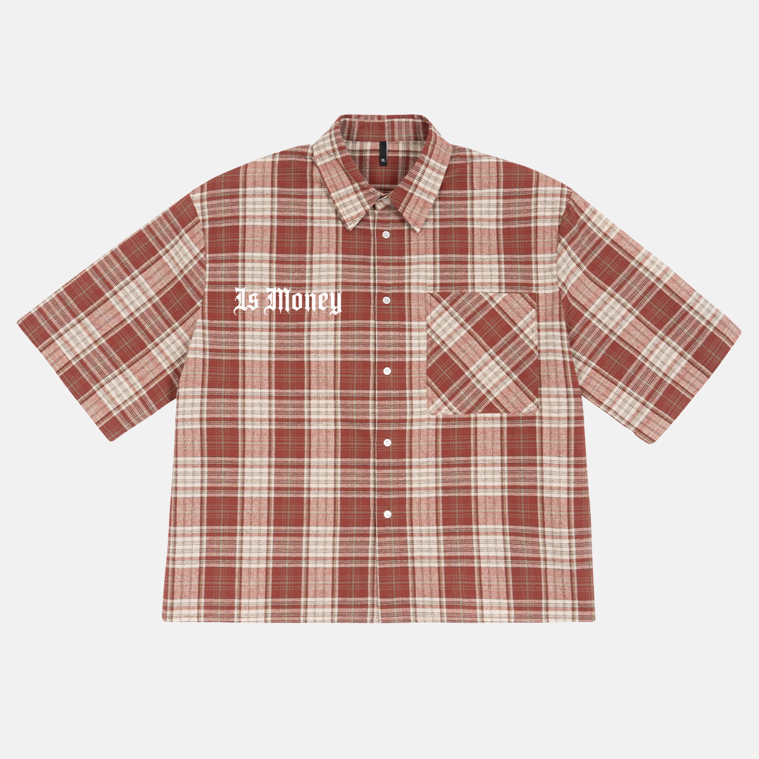 All We Need Is Money Graphic Plaid Jacket Shirt