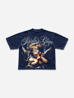 Floral Angel's Grace Vintage Graphic Cropped T-shirt