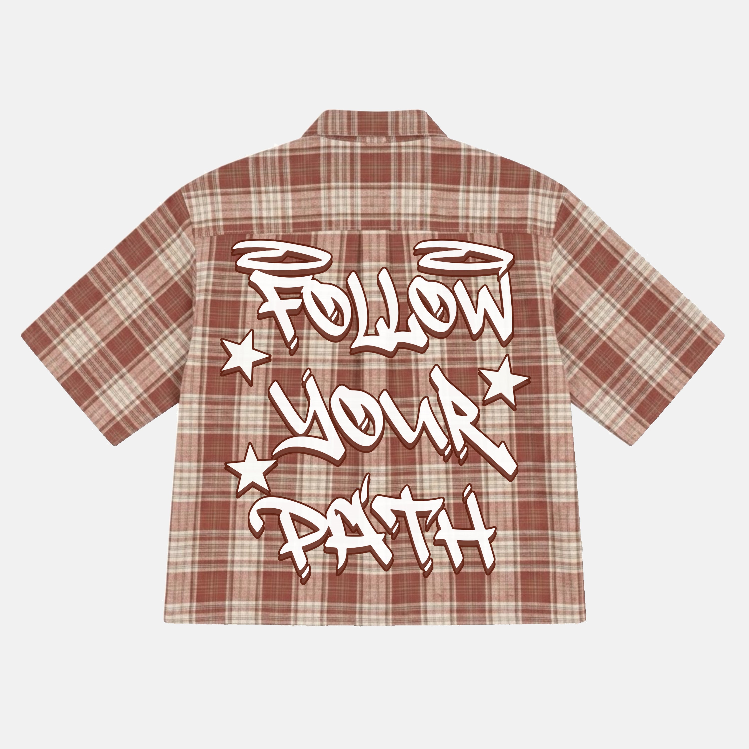 Street Leisure Follow Your Path Graphic Plaid Jacket Shirt