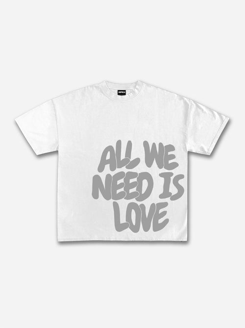 All We Need Is Love Print Graphic Cotton T-shirt