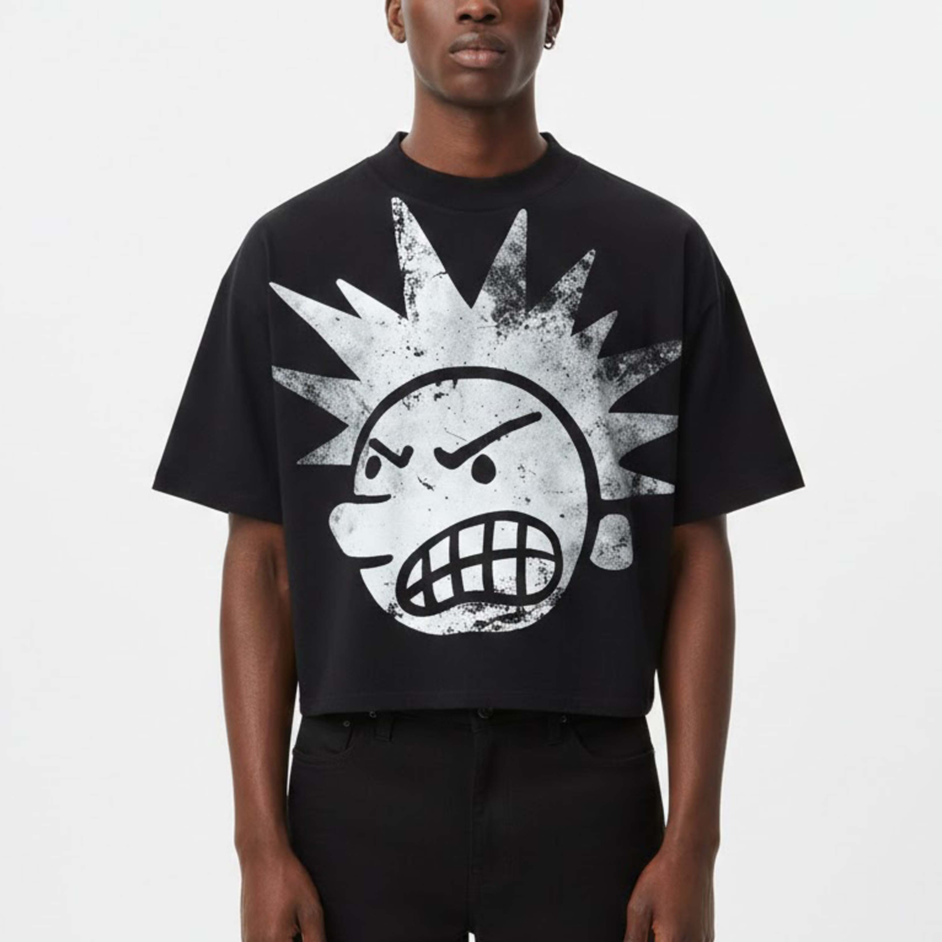 Casual The Brain Explodes Print Cropped T-shirts