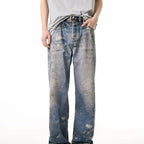 Streetwear Printed Bootcut Denim Baggy Jeans