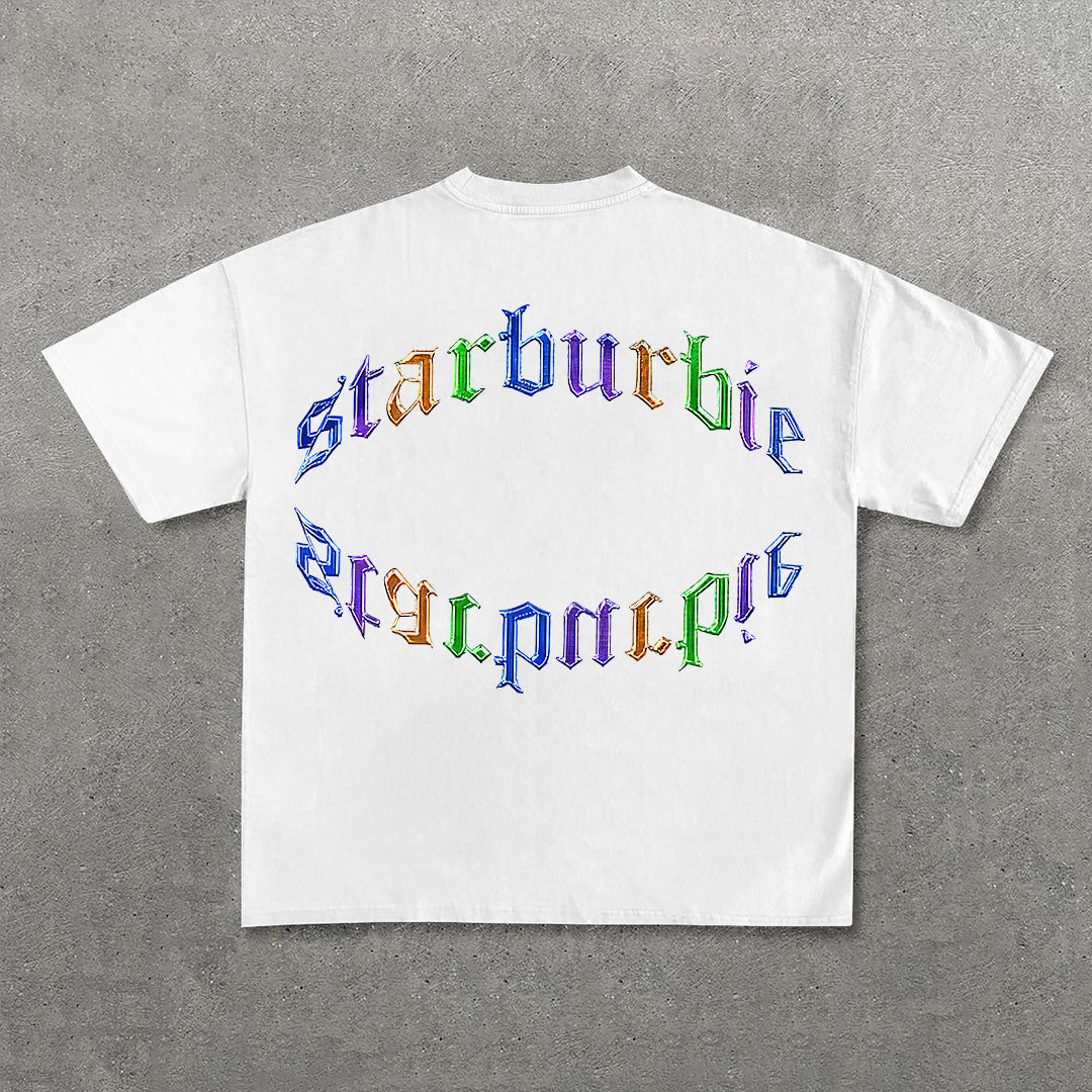 Personalized Loose Lip Print 100% Cotton Short Sleeve T-Shirt