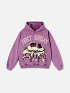 Vintage First Sunday Faith Graphic Acid Washed Oversized Hoodie