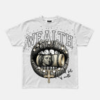Diamond Encrusted Lips With Gold Cross Graphic T-shirt
