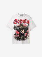 Angels Praying In Hell Vintage Graphic Cotton T-shirt