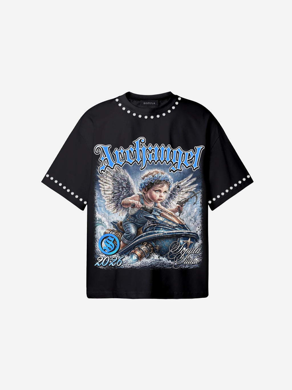 Archangel Battle Graphic Cotton T-shirt